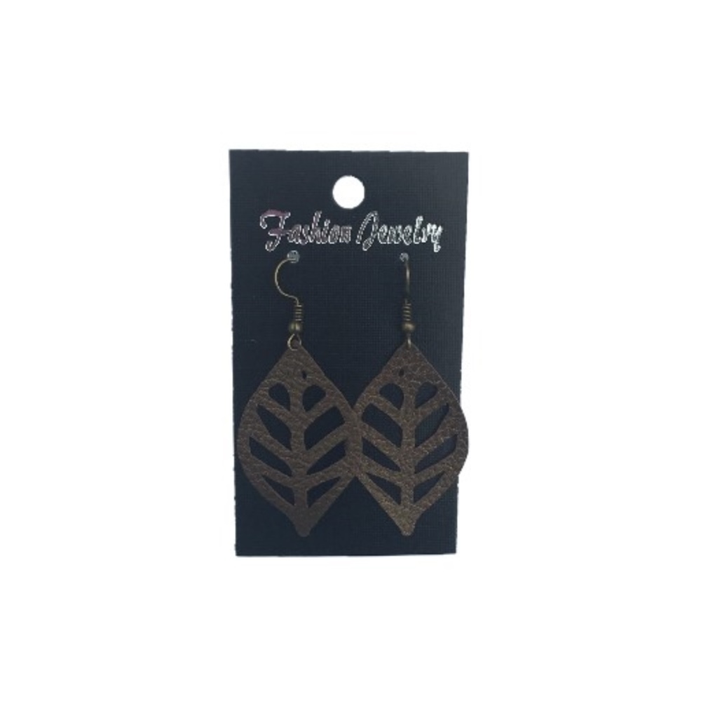 Handmade Light Weight Caramel Faux Leather Earring